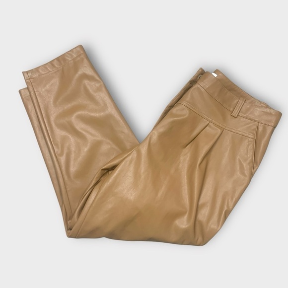 NWT TOPSHOP 80s Faux Leather High Waisted Trouser Pants - Picture 6 of 8